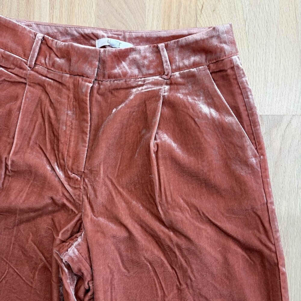 LOFT Peyton Velvet Trousers | Rose Cream | Size 8
